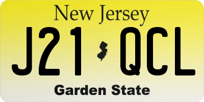 NJ license plate J21QCL