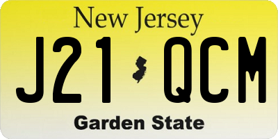 NJ license plate J21QCM