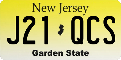NJ license plate J21QCS