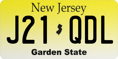 NJ license plate J21QDL
