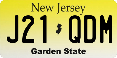 NJ license plate J21QDM