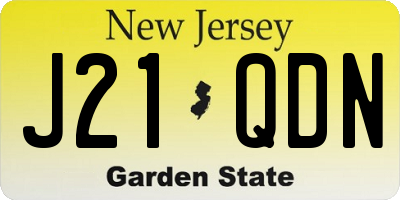 NJ license plate J21QDN