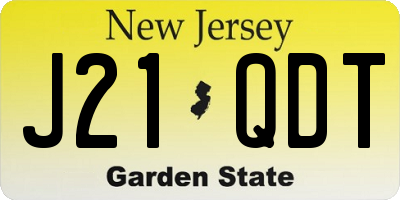 NJ license plate J21QDT