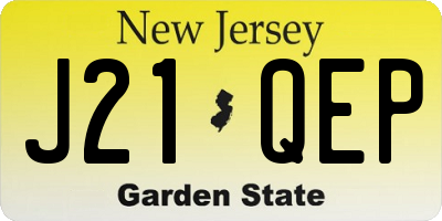 NJ license plate J21QEP