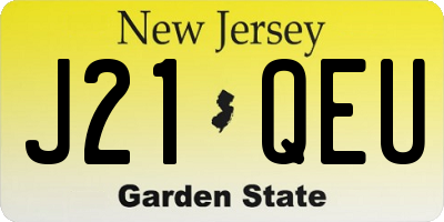 NJ license plate J21QEU