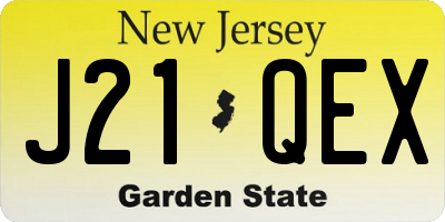 NJ license plate J21QEX