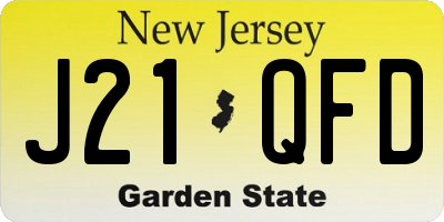 NJ license plate J21QFD