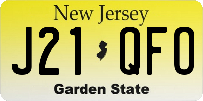 NJ license plate J21QFO