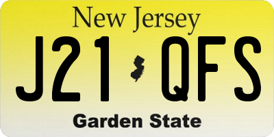 NJ license plate J21QFS