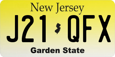 NJ license plate J21QFX