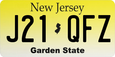 NJ license plate J21QFZ
