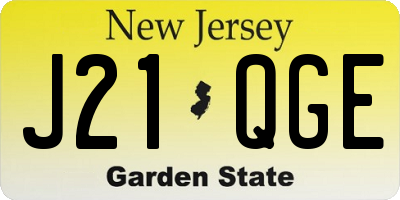 NJ license plate J21QGE