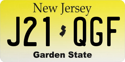 NJ license plate J21QGF