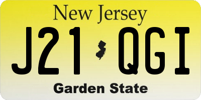 NJ license plate J21QGI