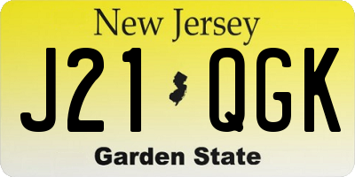 NJ license plate J21QGK