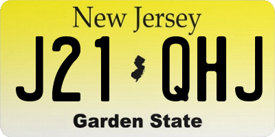 NJ license plate J21QHJ