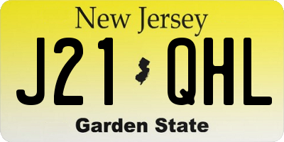 NJ license plate J21QHL