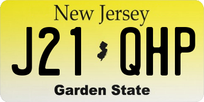 NJ license plate J21QHP