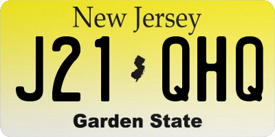 NJ license plate J21QHQ