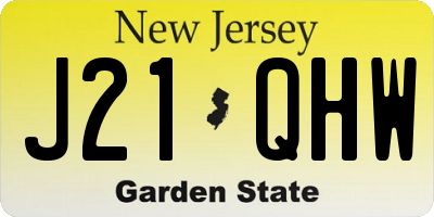 NJ license plate J21QHW
