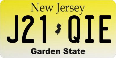 NJ license plate J21QIE