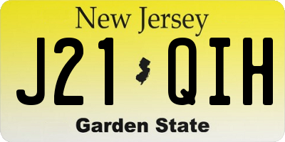 NJ license plate J21QIH