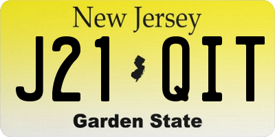 NJ license plate J21QIT