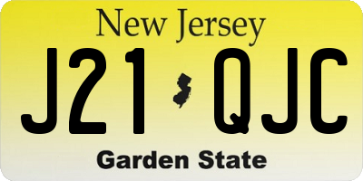 NJ license plate J21QJC