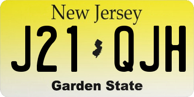 NJ license plate J21QJH