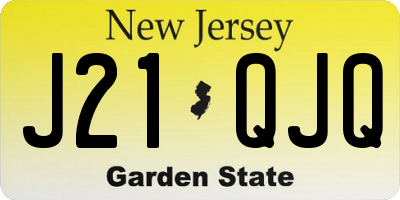 NJ license plate J21QJQ