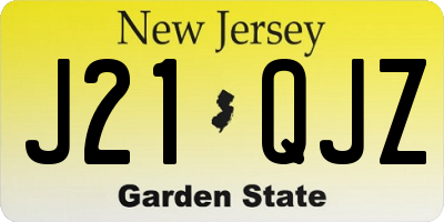 NJ license plate J21QJZ