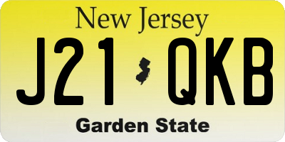 NJ license plate J21QKB