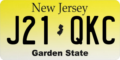 NJ license plate J21QKC