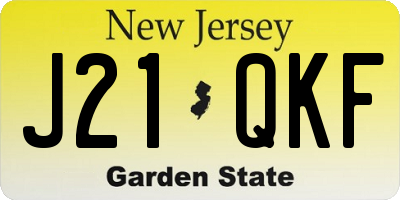 NJ license plate J21QKF