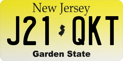 NJ license plate J21QKT