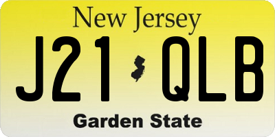 NJ license plate J21QLB