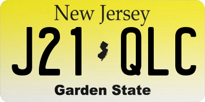 NJ license plate J21QLC