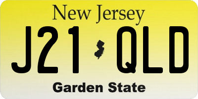 NJ license plate J21QLD
