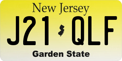 NJ license plate J21QLF