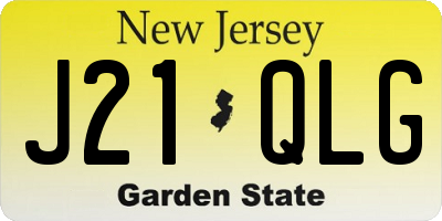 NJ license plate J21QLG