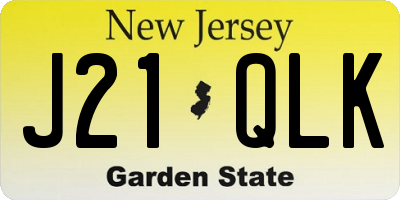 NJ license plate J21QLK