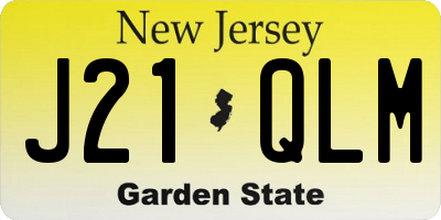 NJ license plate J21QLM
