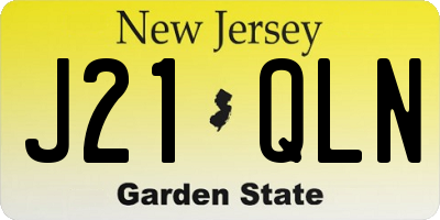 NJ license plate J21QLN