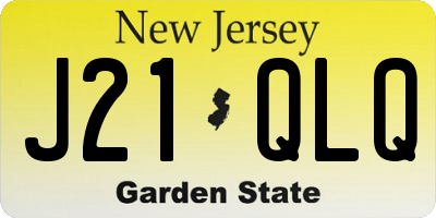 NJ license plate J21QLQ