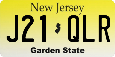 NJ license plate J21QLR