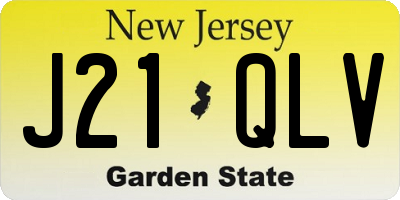 NJ license plate J21QLV