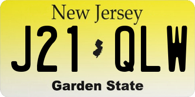 NJ license plate J21QLW