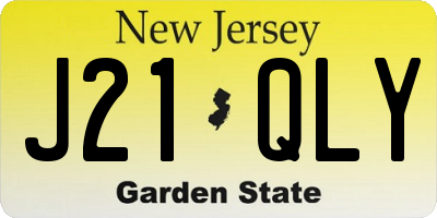 NJ license plate J21QLY
