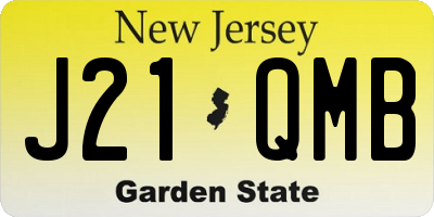 NJ license plate J21QMB