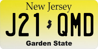 NJ license plate J21QMD